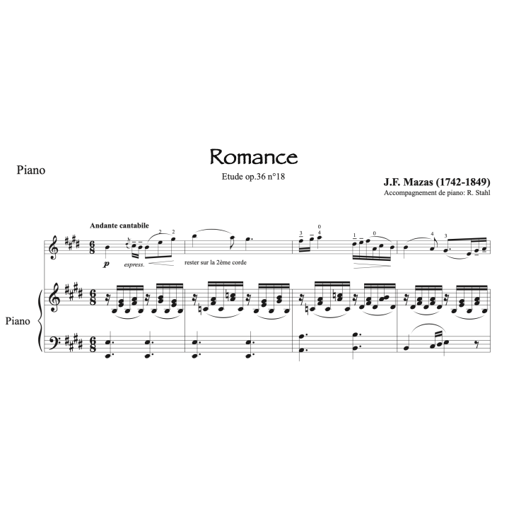 Mazas - Romance pour violon et piano