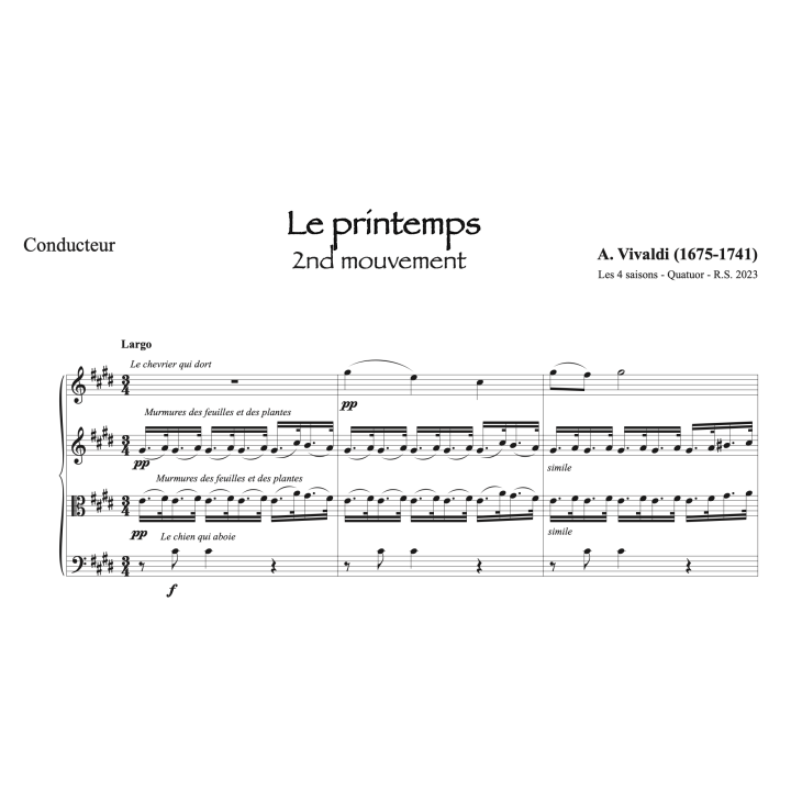 Vivaldi - Le printemps - Quatuor