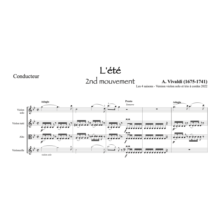 Vivaldi - L'été - Quatuor