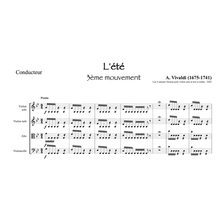 Vivaldi - L'été - Quatuor