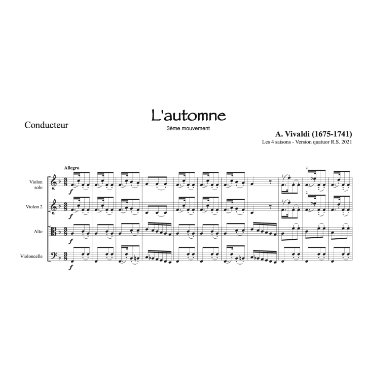 Vivaldi - L'automne - Quatuor