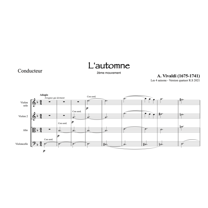 Vivaldi - L'automne - Quatuor