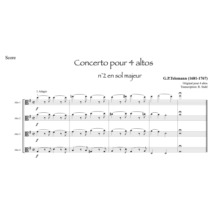 Telemann - Concerto n°2 pour 4 altos