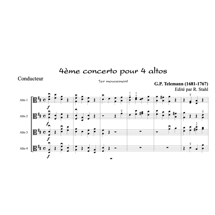 Telemann - Concerto n°4 pour 4 altos