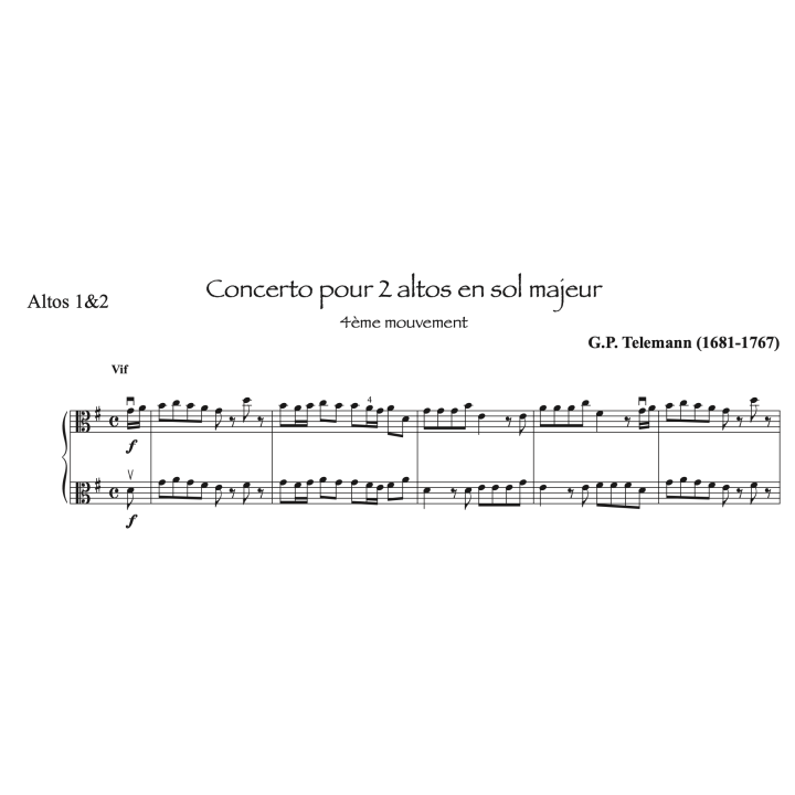 Telemann - Concerto pour 2 altos