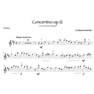 Küchler - Concertino op.12 - 1er mvt - Violon