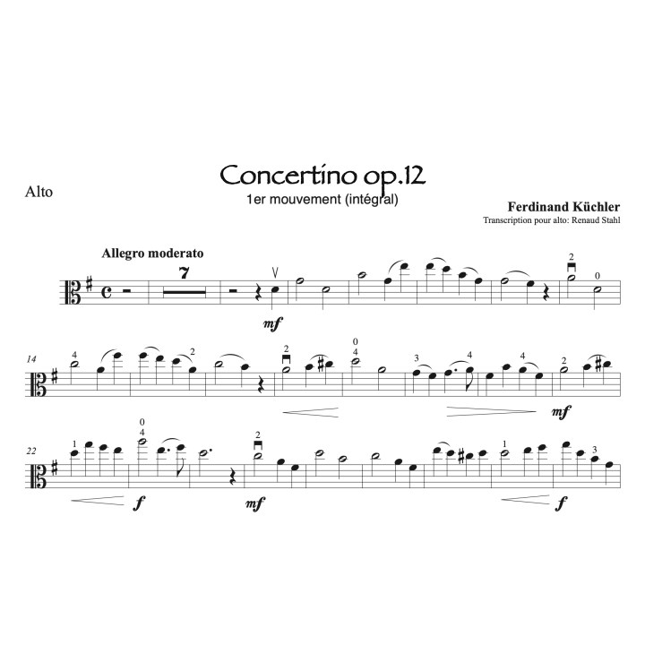 Küchler - Concertino op.12 - 1er mouvement - Alto