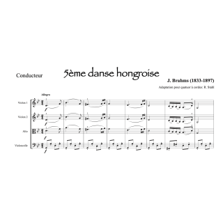 Brahms - 5ème danse hongroise - Quatuor