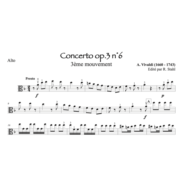 Vivaldi - Concerto op.3 n°6 - Final - Alto