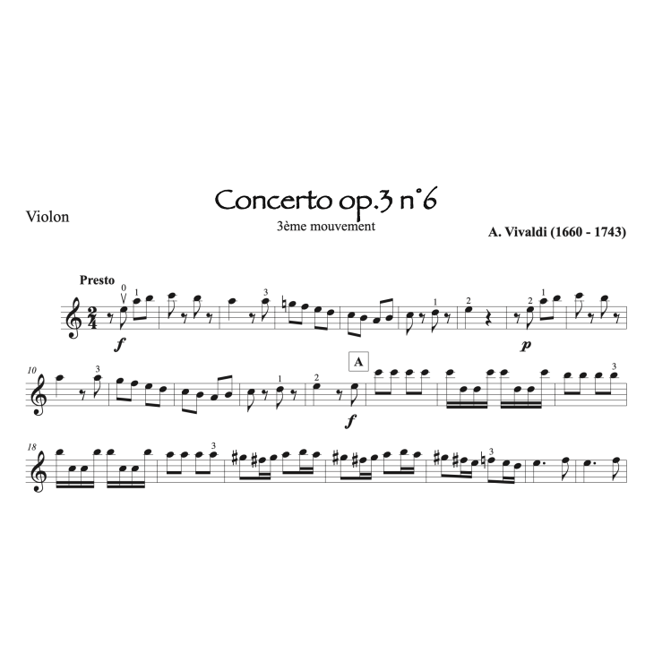 Vivaldi - Concerto op.3 n°6 - Final - Violon