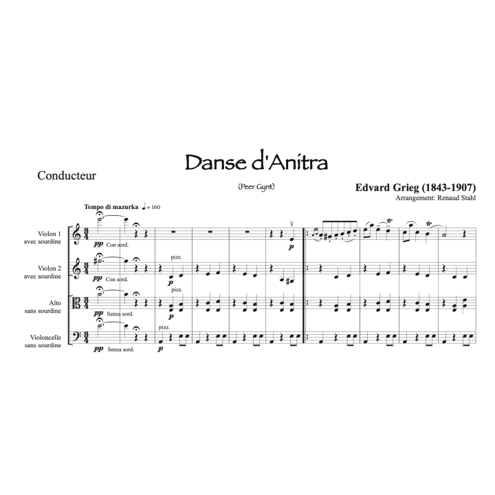Grieg - Danse d'Anitra - Quatuor à cordes