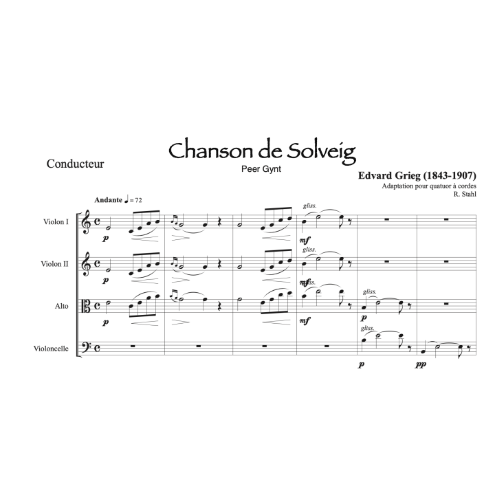 Grieg - Chanson de Solveig - Quatuor à cordes