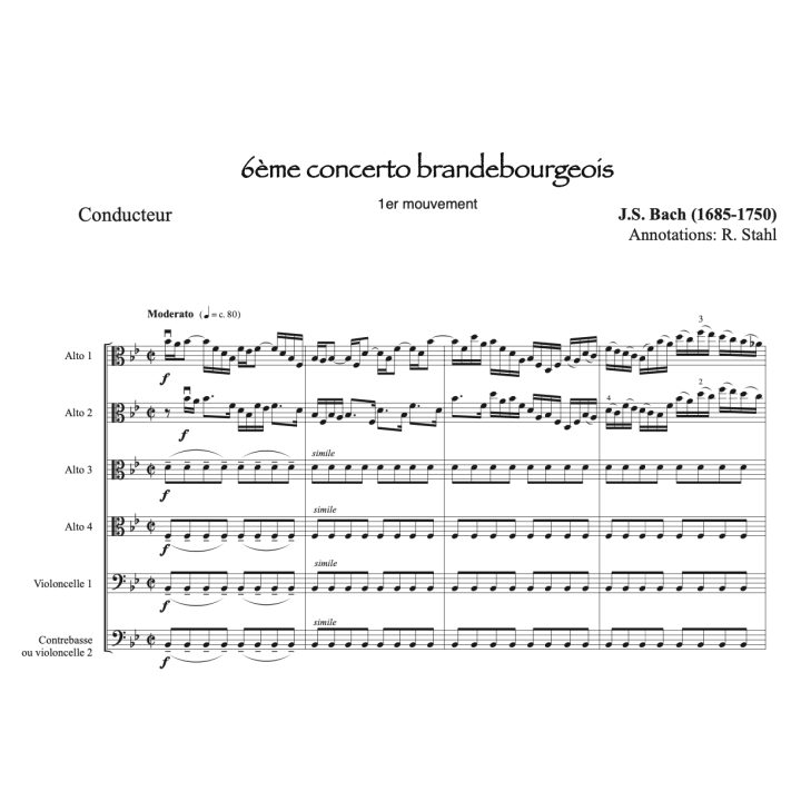 J.S.  Bach - 6ème concerto brandebourgeois - 1er mouvement
