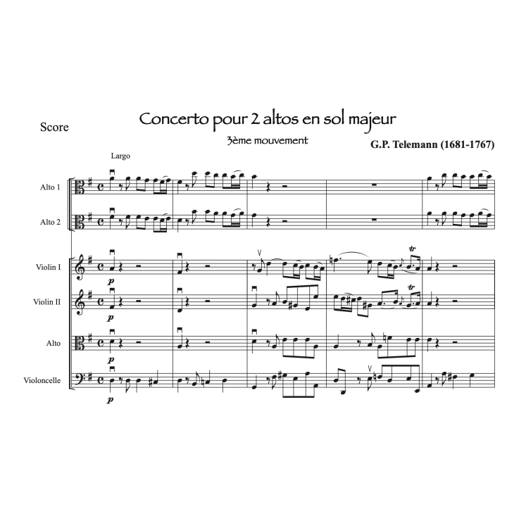 Telemann - Concerto pour 2 altos et orchestre