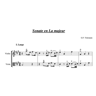 Telemann - Sonate pour violon et alto en la majeur