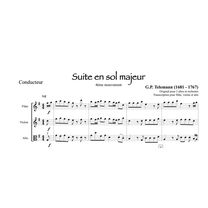 Telemann - Suite pour flûte, violon et alto