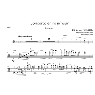 Accolay - Concerto pour alto en ré mineur