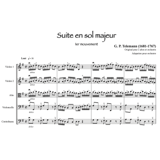 Telemann - Suite pour orchestre en sol majeur
