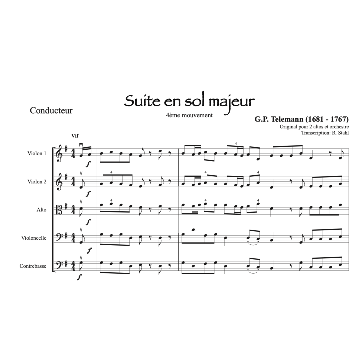 Telemann - Suite pour orchestre en sol majeur