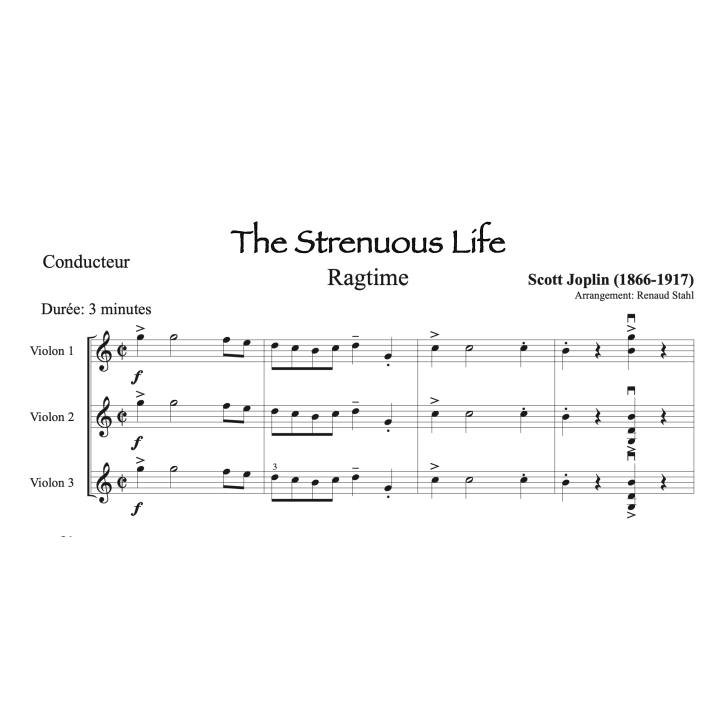 Joplin - The Strenuous Life - 3 violons
