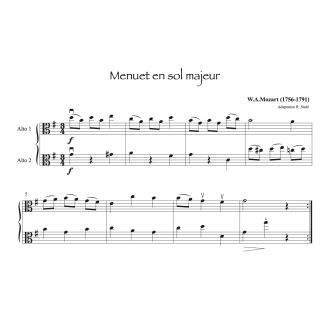 Mozart - Menuet en sol majeur - 2 altos