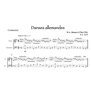 Mozart - Danses allemandes - Violon et violoncelle