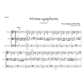W.A. Mozart - 40ème symphonie - Trio à cordes