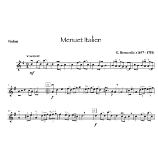 Bernardini - Menuet italien - Violon et piano
