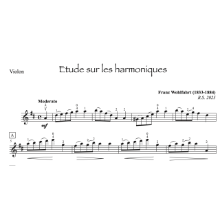Wohlfahrt - Etude sur les harmoniques - violon et piano