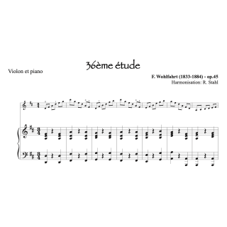 Wholfahrt - Etude op.45 n°36 - Violon et piano