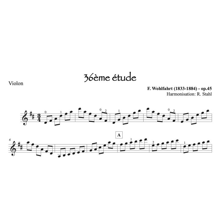 Wholfahrt - Etude op.45 n°36 - Violon et piano