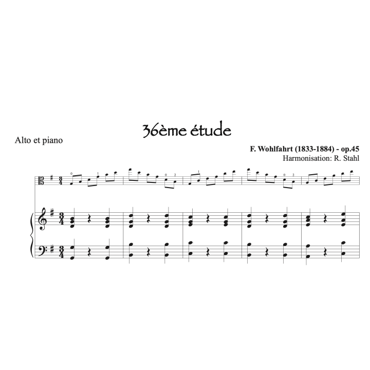 Wohllfahrt - Etude op.45 n°36 - Alto et piano