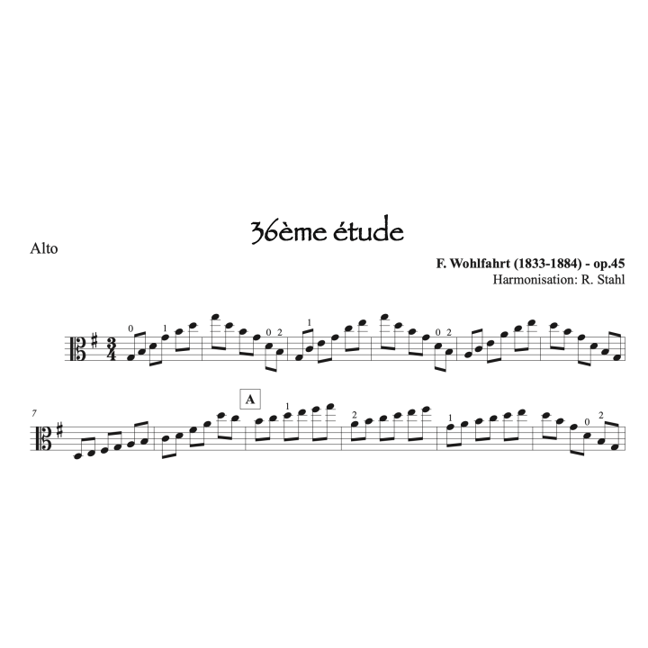 Wohllfahrt - Etude op.45 n°36 - Alto et piano