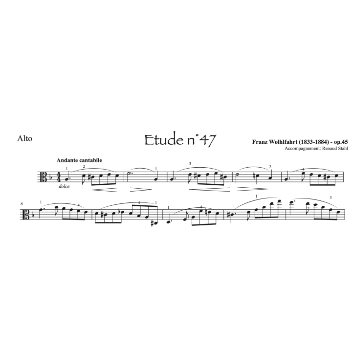 Wohlfahrt - Etude op. 45 n°47 - Alto et piano
