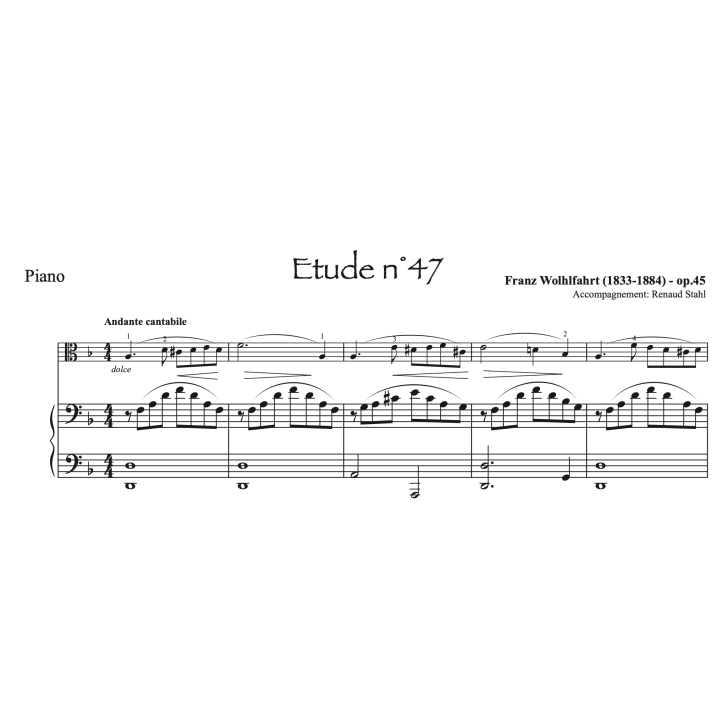 Wohlfahrt - Etude op. 45 n°47 - Alto et piano