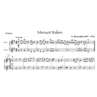 Bernardini - Menuet italien - 2 violons