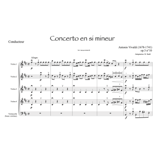 Vivaldi - Concerto pour 4 violons op.3 n°10 - 1er mouvement