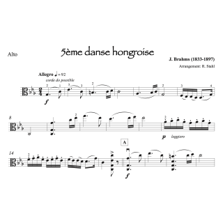 Brahms - 5ème danse hongroise - Alto et piano