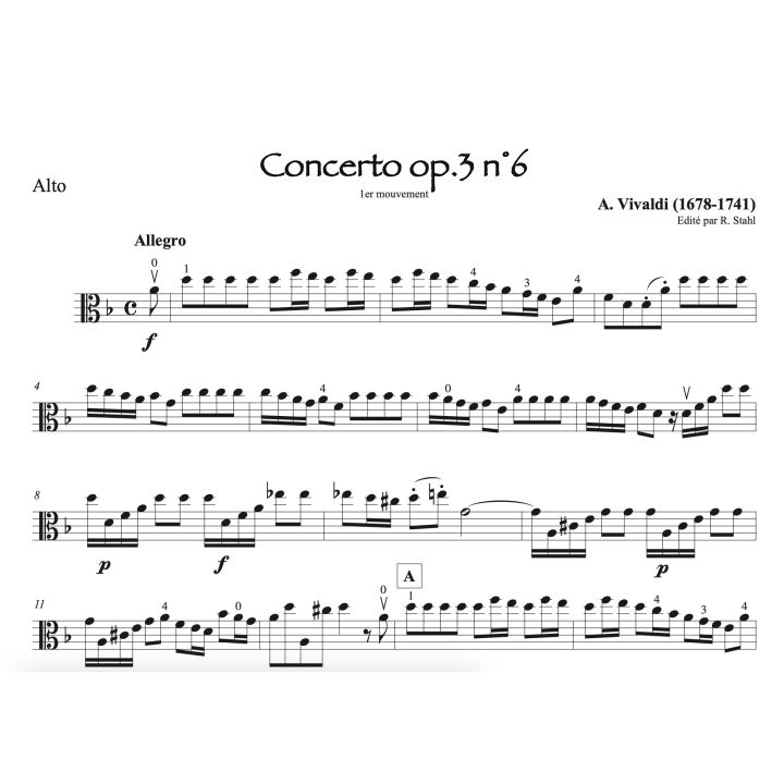 Vivaldi - Concert op.3 n°6 - Alto