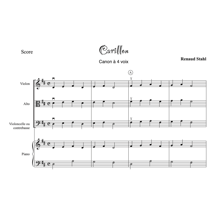 Stahl - 3 canons pour orchestre - Niveau cycle 1