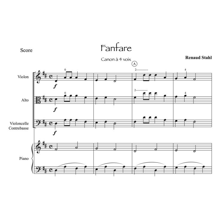 Stahl - 3 canons pour orchestre - Niveau cycle 1