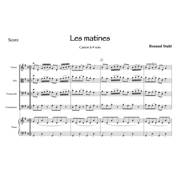 Stahl - 3 canons pour orchestre - Niveau cycle 1