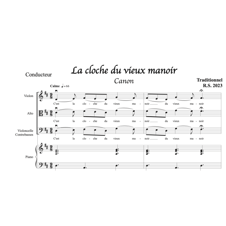 3 canons populaires pour orchestre 1er cycle (volume 1)