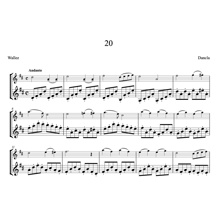 Dancla - 36 études mélodiques à deux violons