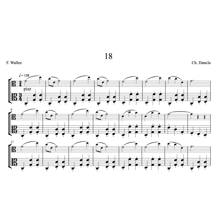 Dancla - 36 études mélodiques pour deux altos