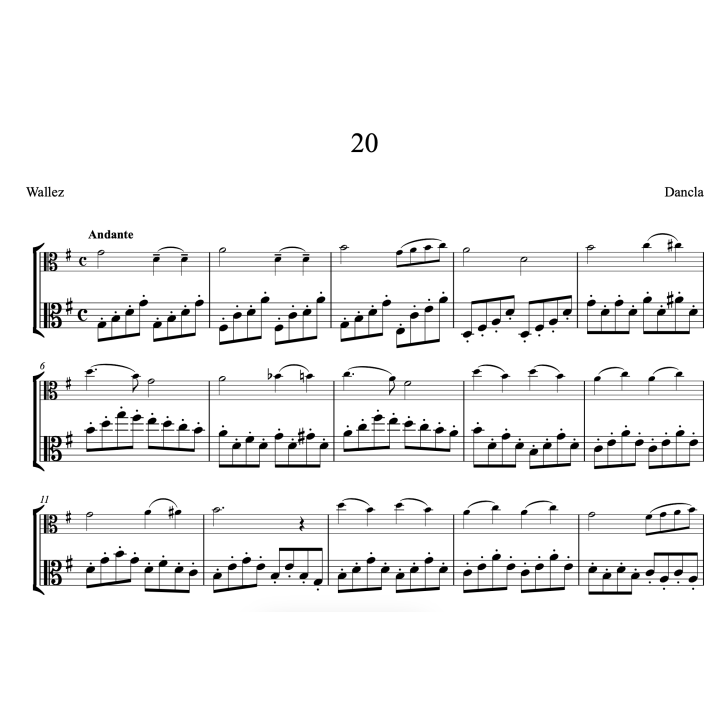 Dancla - 36 études mélodiques pour deux altos