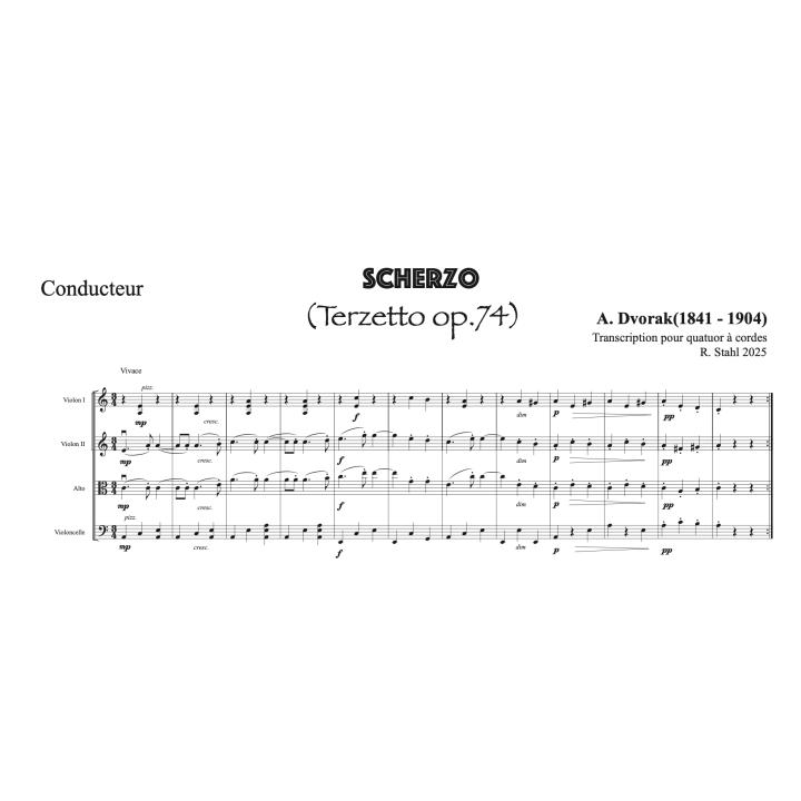 Dvorak - Scherzo - Quatuor à cordes