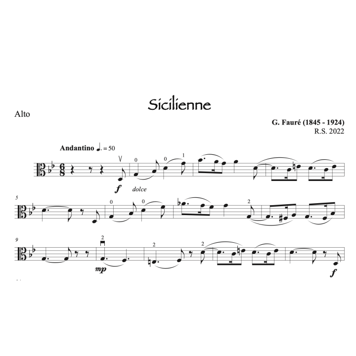 Fauré - Sicilienne pour alto et piano