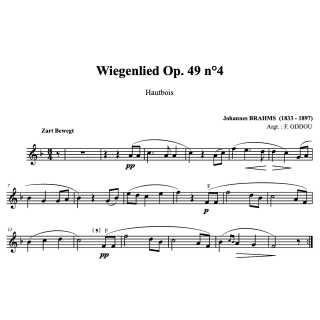 Brahms - Wiegenlied - Hautbois et piano