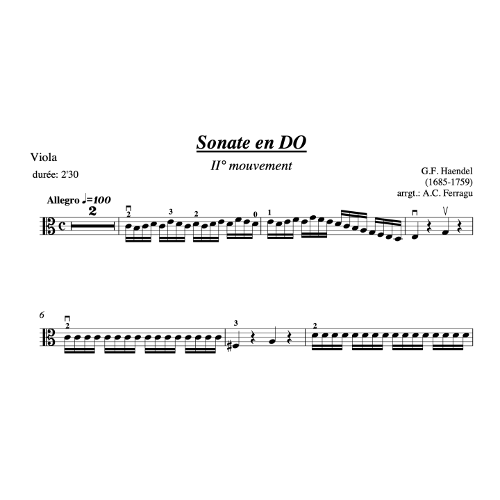 Haendel - Sonate en do - Alto et piano